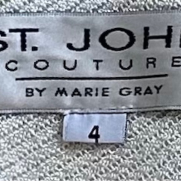 St. John Light Blue Crystal and Paillette Long Sleeve French Cuff Knit Top - Picture 9 of 9